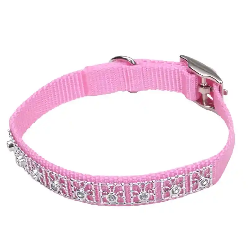 Jeweled Dog Collar, Pink Flamingo, 5/8" X 14"