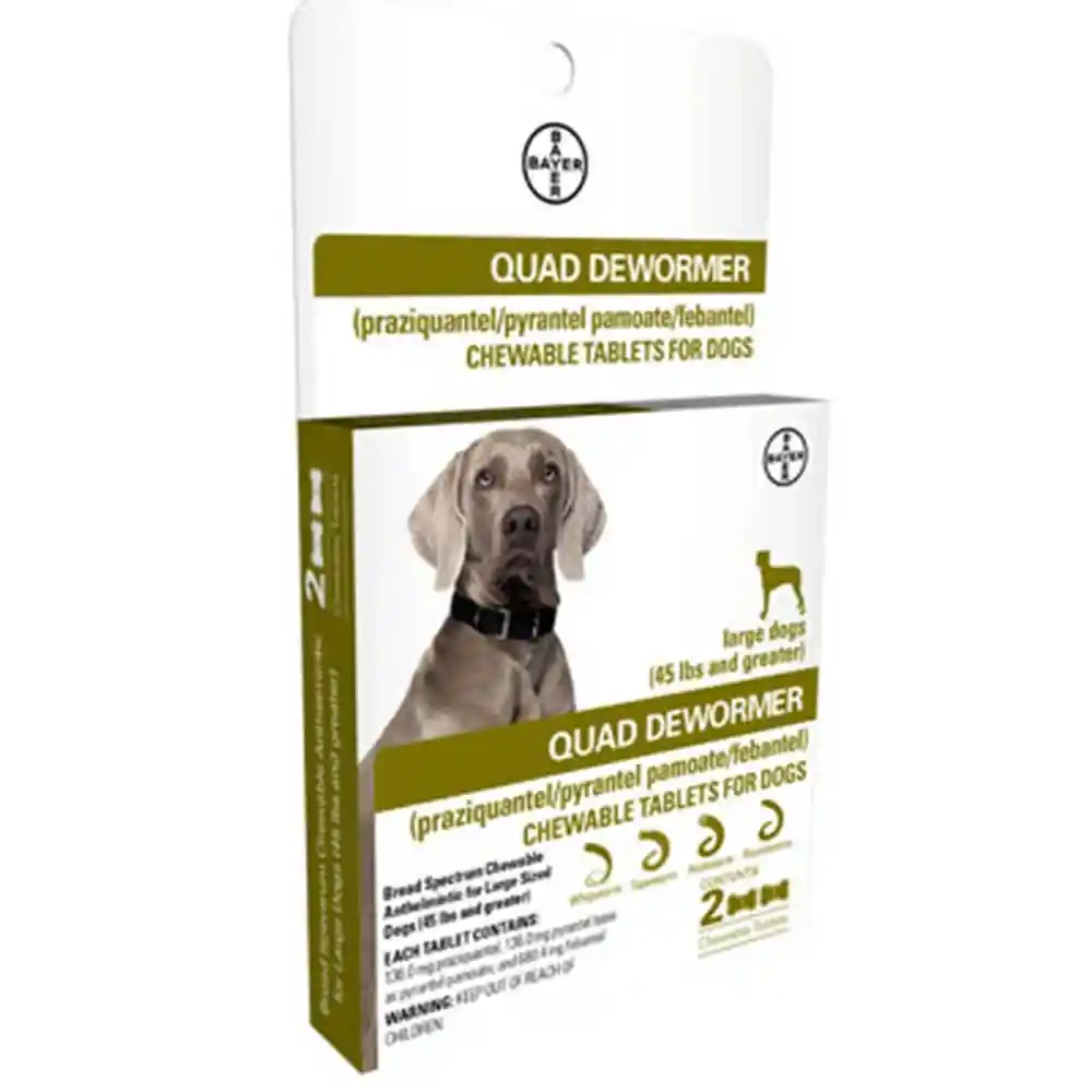 Quad Dewormer Large Dog 2ct