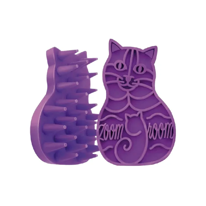 Kong: Zoom Groom Rubber Brush Purple Cat