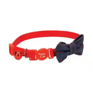Embellished Fashion Collar, Red, 3/8" X 8"-12"