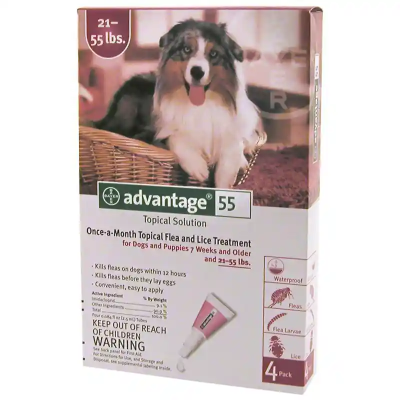 Advantage II Large Dog (21-55lbs) 4 pack