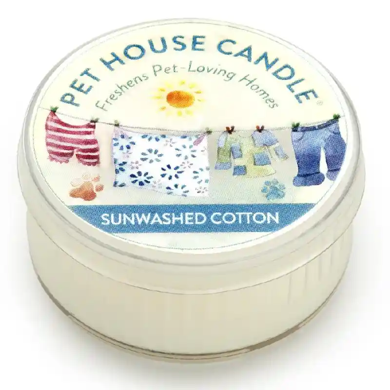 Pet House Candle Mini Sunwashed Cotton 1.5 Oz