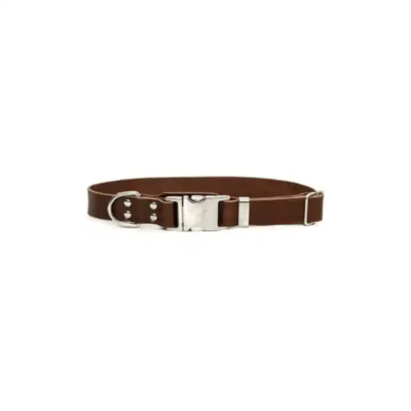 Quick Release Leather Collar Brn Xl 26"