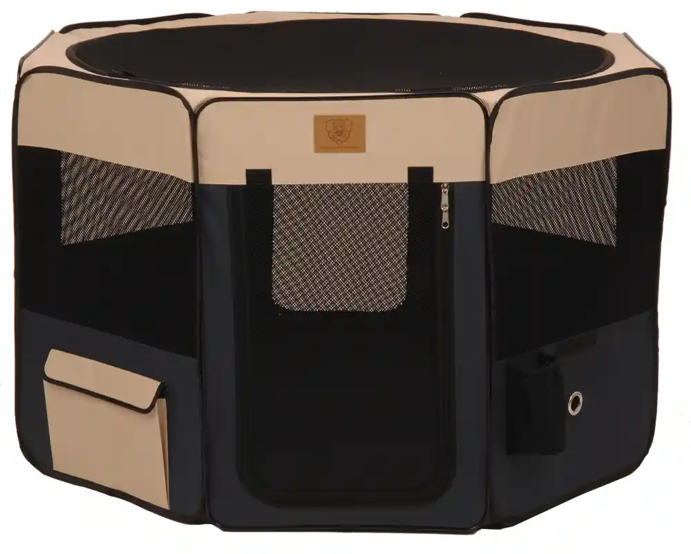Soft Side Play Yard Navy/Tan 46x46x28
