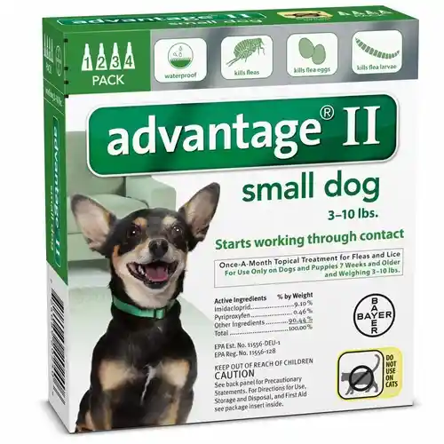 Advantage II Small Dog (3-10lbs) 4 pack