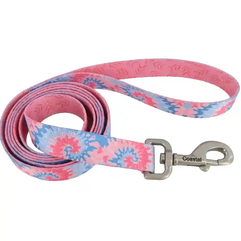 Sublime Dog Leash - Pink Tie Dye With Pink Arrows 1" X 6' by Coastal Pet Products
