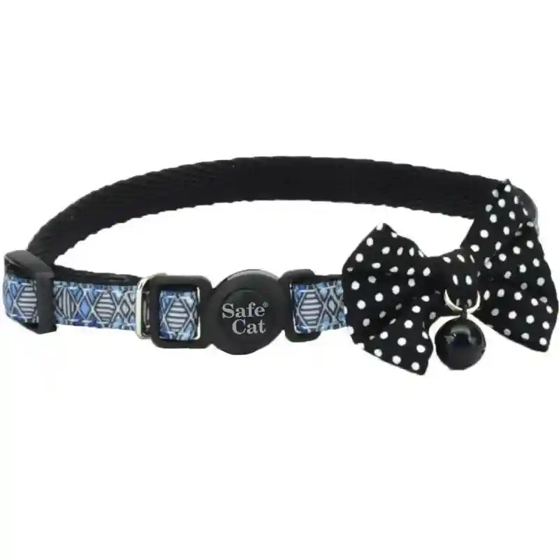 Round Fashion Collar, Black Stars, 3/8" X 8"-12"