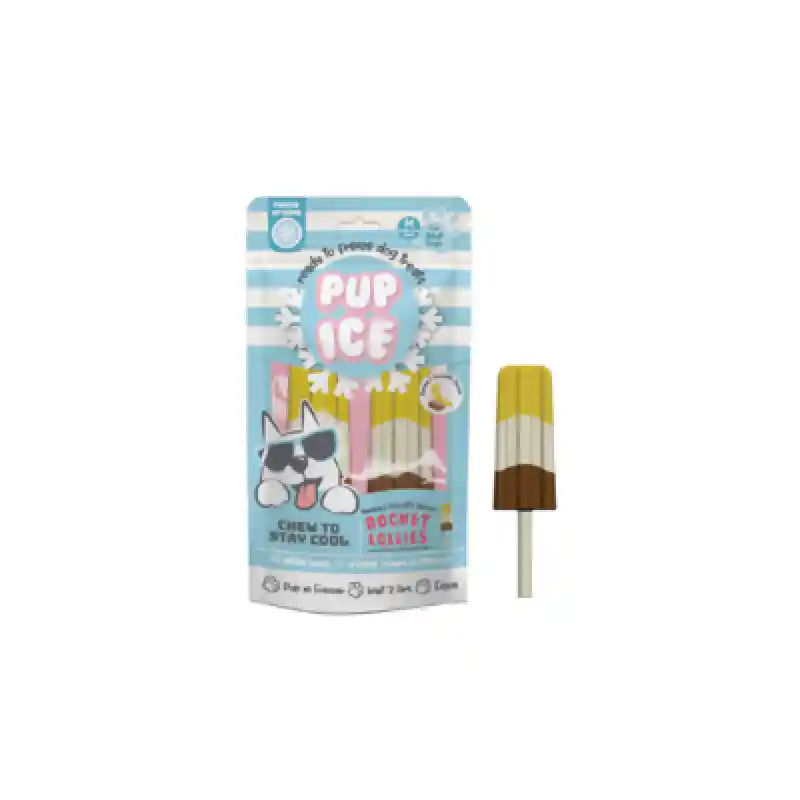Pup Ice Rocket Lollies Ban/Choco 2 Pk
