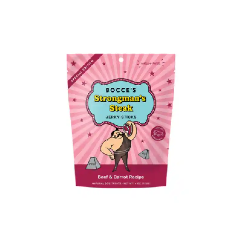 Bocce's Dog Treat Circus Strongman's Steak Jerky 4