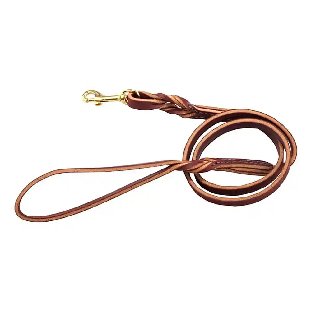 Braid Leather Lead Latigo 4x3/8 Bu