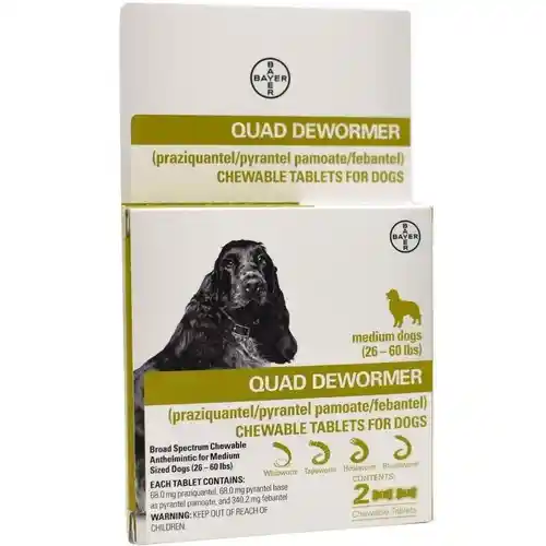 Quad Dewormer Medium Dog 2ct