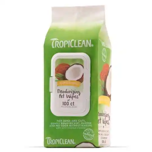 TropiClean Hypo-Allergenic Deodorizing Wipes, 100ct