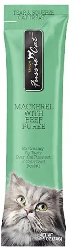 Fussie Cat Mackerel Beef .5-oz 4-pk