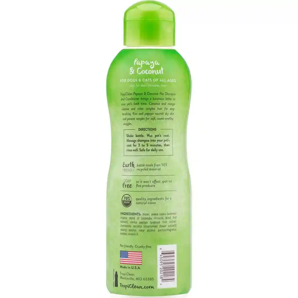 Tropiclean Papaya Coconut Shampoo Conditioner 20oz