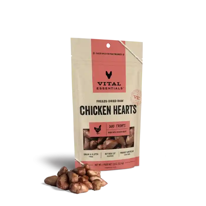 Vital Dog Chicken Hearts Fd Treat 1.9oz