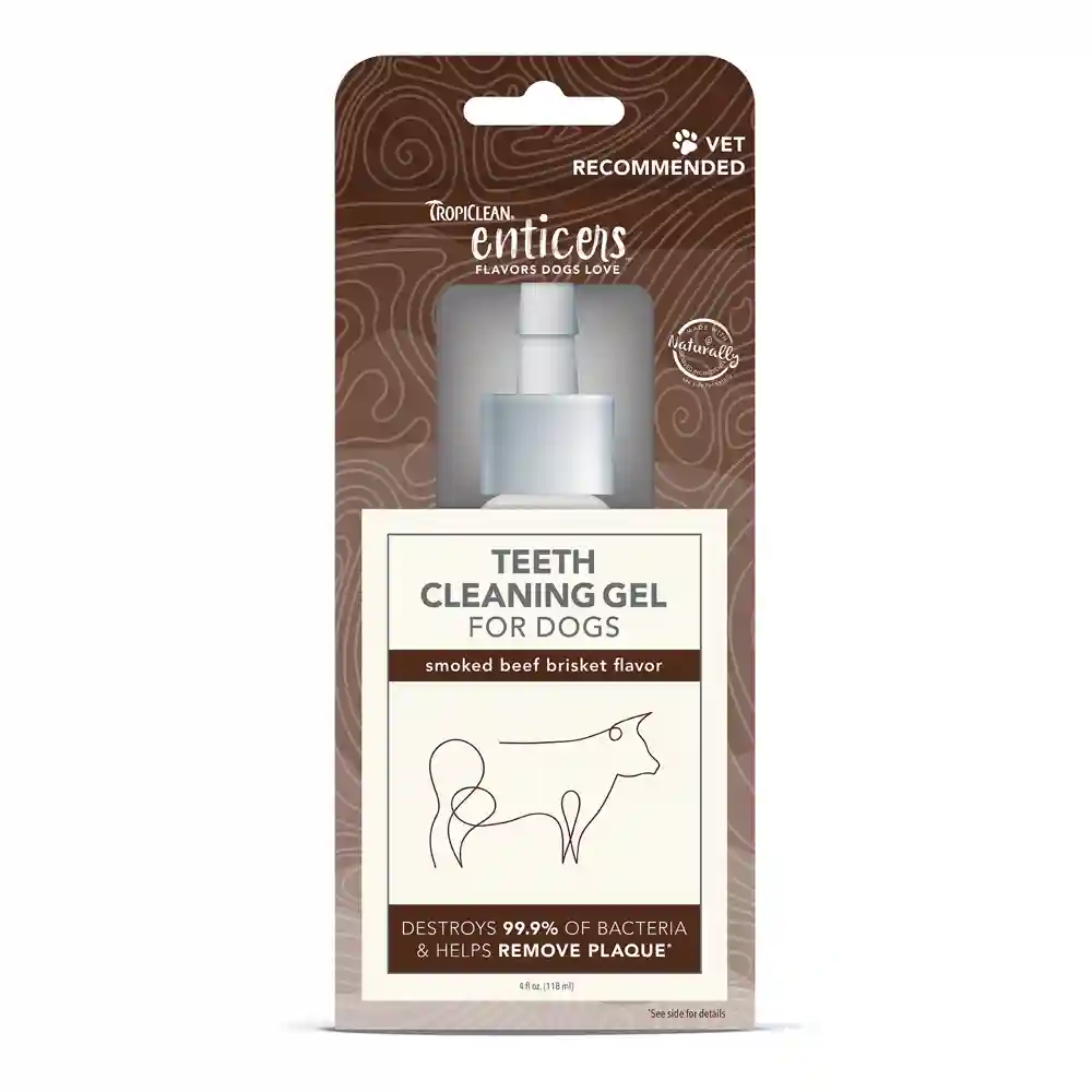 Enticers Teeth Cleaning Gel for Dogs – Smoked Beef Brisket Flavor, 4oz