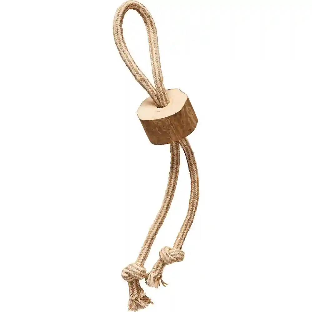 COFFEE WOOD CHEW ROPE TUG 18in