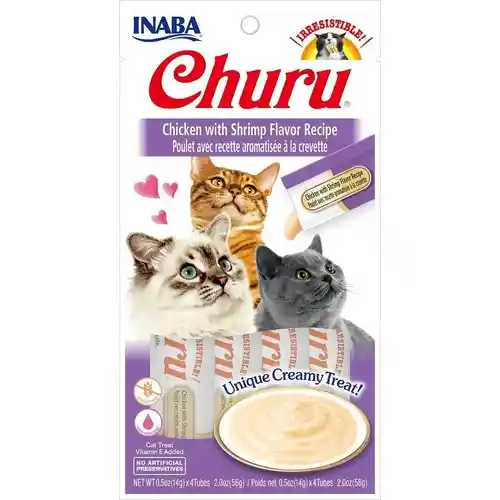Inaba Ciao Cat Churu Purees Ckn/shrimp 2-oz