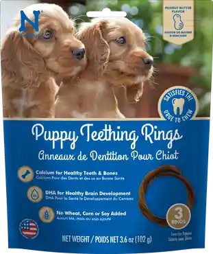 Puppy Teething Rings - Peanut Butter Flavor 3ct