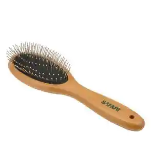 Wire Pin Dog Brush Bamboo Handle Small W6441