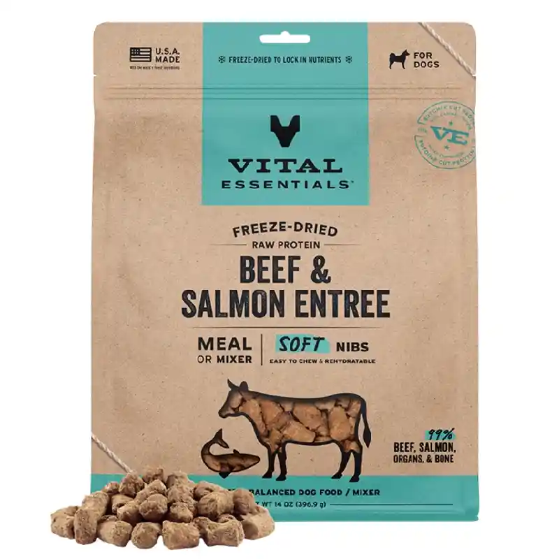 Vital D Fzd Soft Nibs Beef Salmon 14o