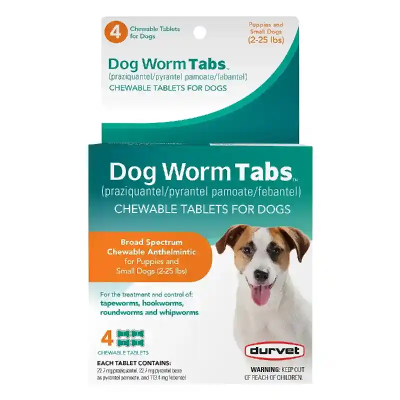 Dog Worm Tabs 2-25lbs, 4ct