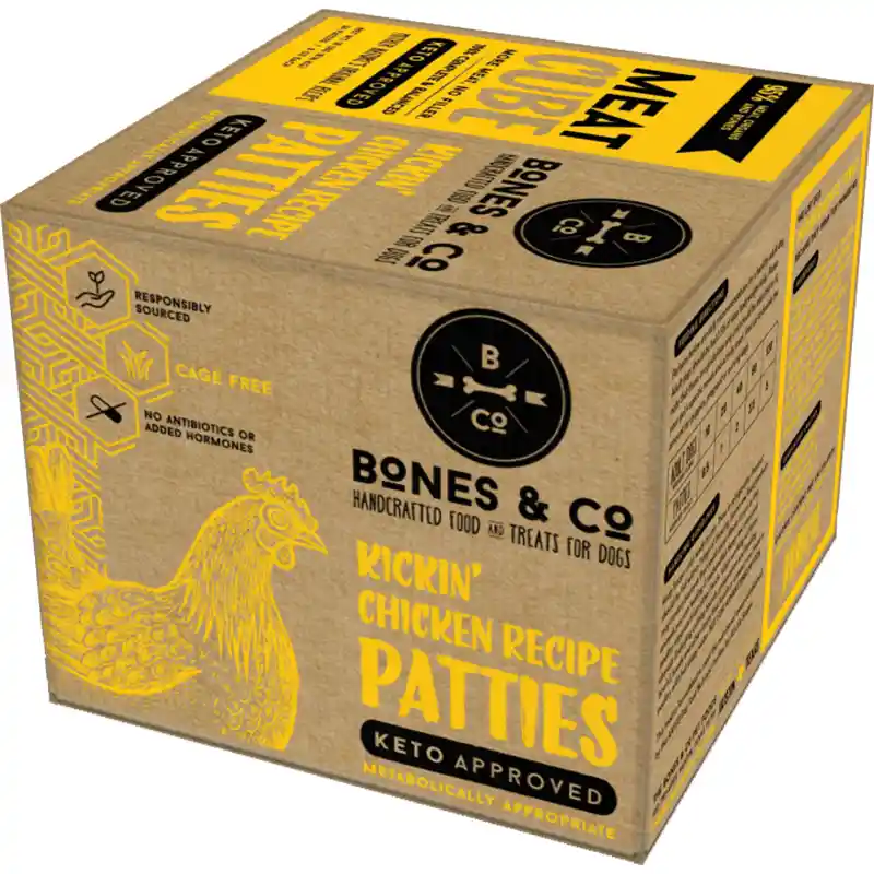 Bones & Co Chicken Patties Bulk 18lb