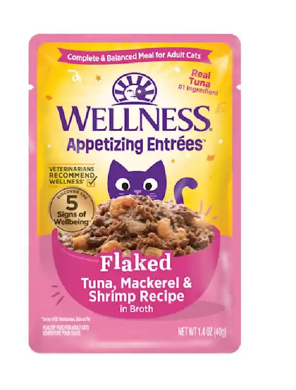Appetizing Entrées Flaked Tuna Mackerel Shrimp Recipe In Broth - 1.4oz