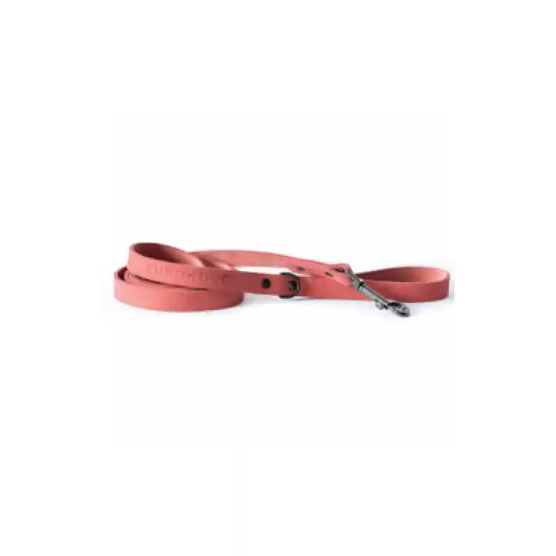 Leather Leash Coral Med 6' X 5/8"