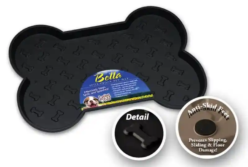 Bella Spill Proof Black Dog Mat (small)