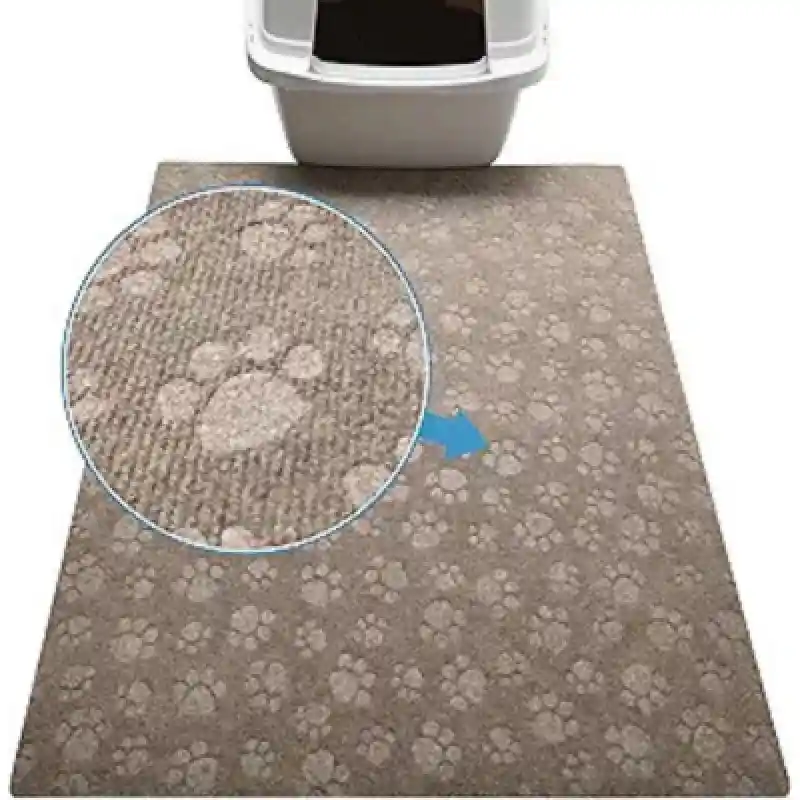 DEBOSSED PAW LITTER MAT TAUPE