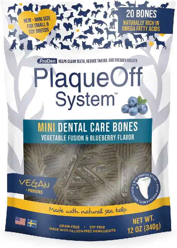 PlaqueOff Bone Mini: Blueberry, 20ct
