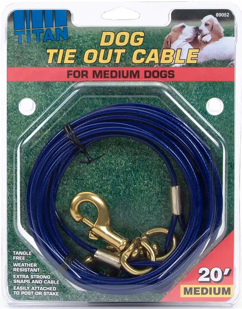 Med Cable Tie Out W/Brass Snap