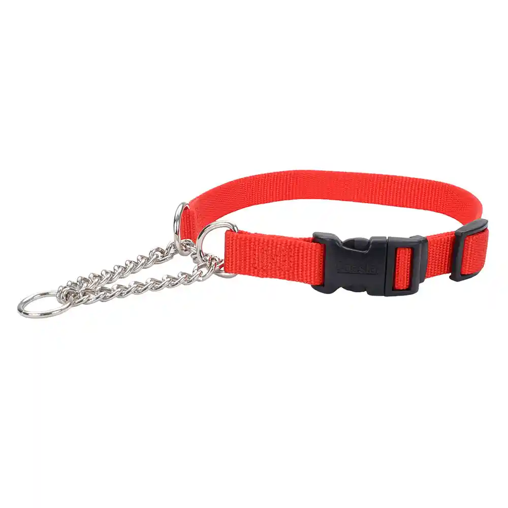 Adjustable Check Training Collar With Buckle For Dogs - Red Lrg 3/4"x18" 22"
