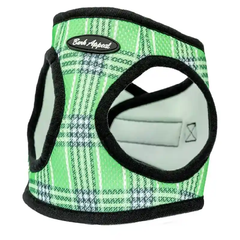 Grn Plaid Mesh Step In Harn XXL