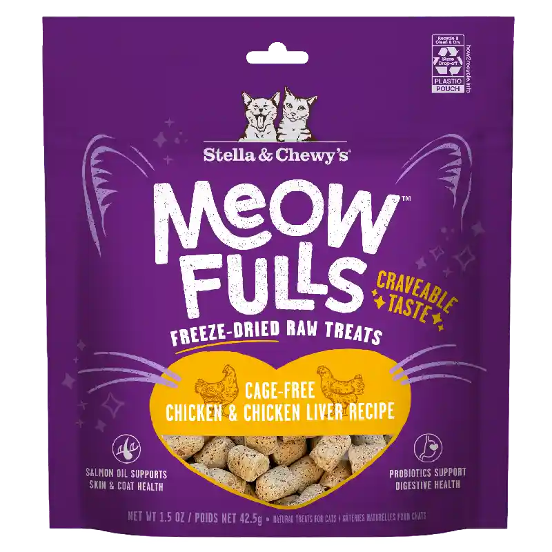 Meow Fulls FD Raw Cat Treats Turkey Duck 1.5oz