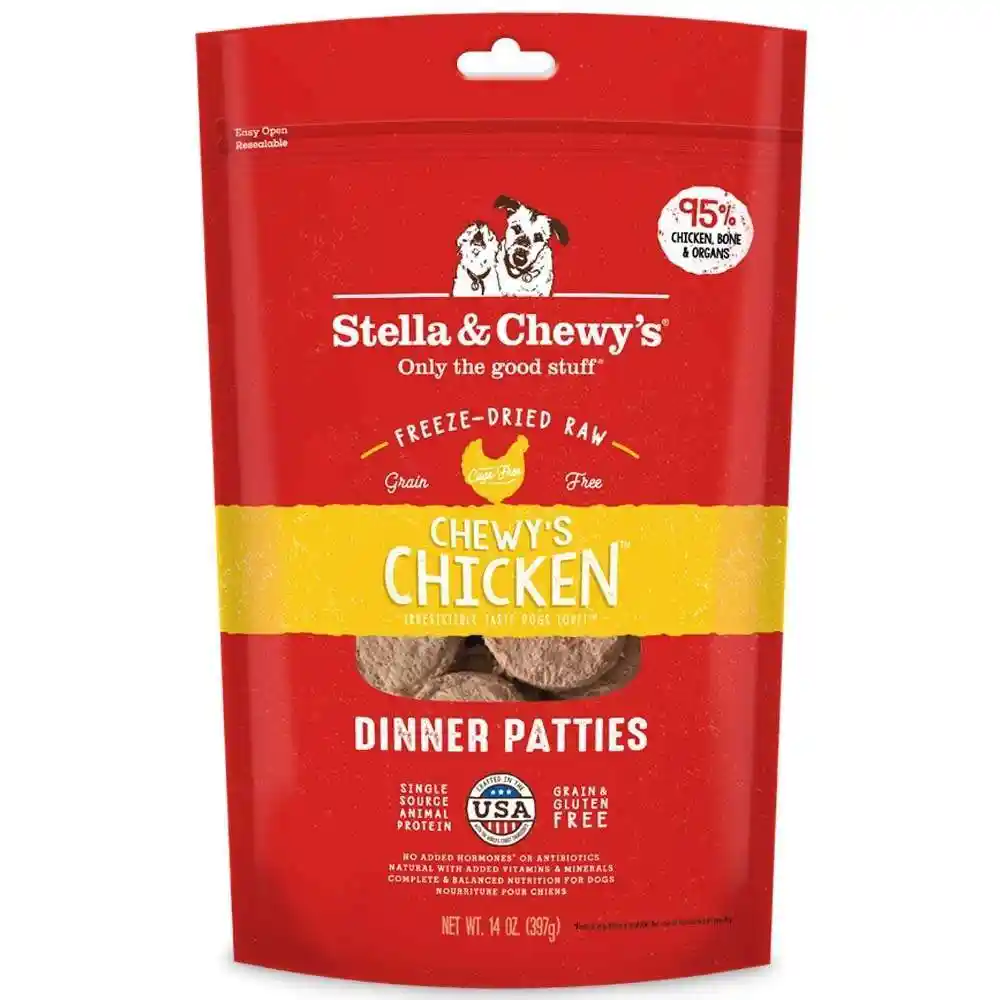 Dinner Patties Chewy's Chicken Grain Free Freeze Dried Raw Dog Food 5.5--oz