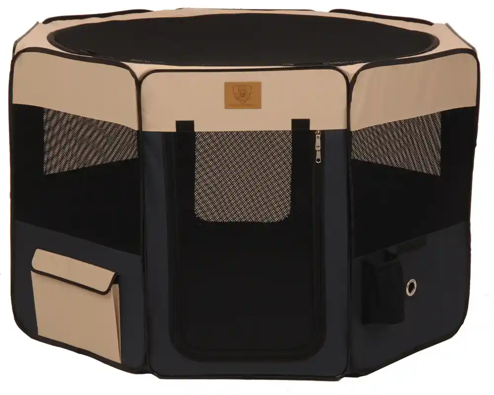 Soft Side Play Yard Navy/Tan 36x36x21