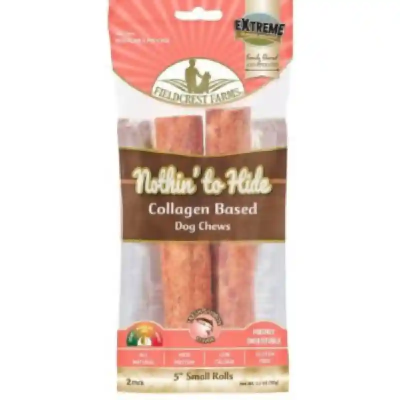 Fieldcrest Farms Nothin' To Hide Rawhide Alternative Rolls Salmon 5 In-2 Pk by Ethical Products