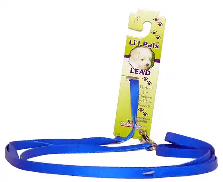 Dog Leash With E-z Snap, Blue, 3/8" X 06'
