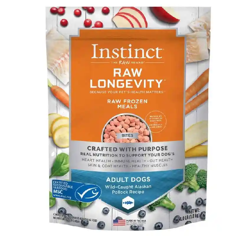 Instinct Nv Raw Longvty D Frzn 4lb Pollock Adult Bites by Nature's Variety