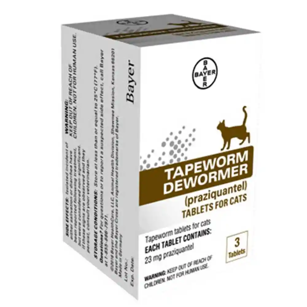 Tapeworm Dewormer for Cats 3ct