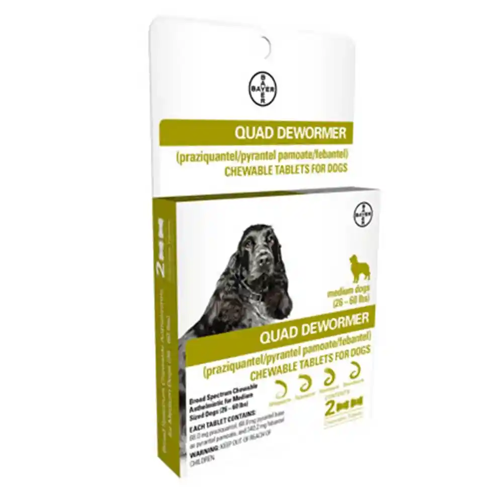 Quad Dewormer Medium Dog 2ct