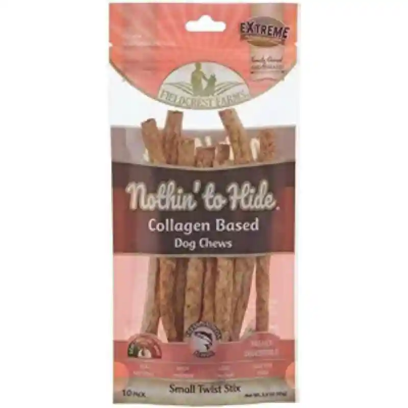 Fieldcrest Farms Nothin' To Hide Rawhide Alternative Twist Stix Salmon 10 Pk by Ethical Products
