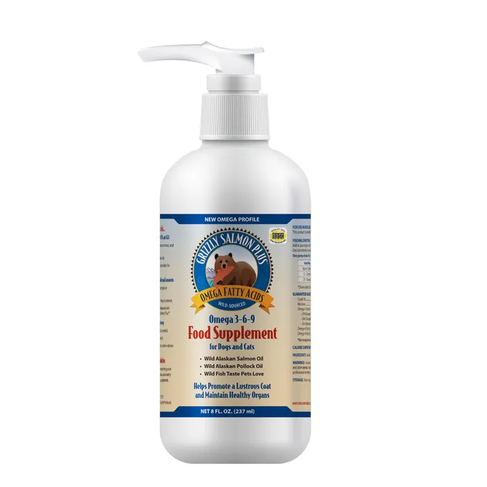 Grizzly Salmon Oil Dog Food Supplement 8-oz