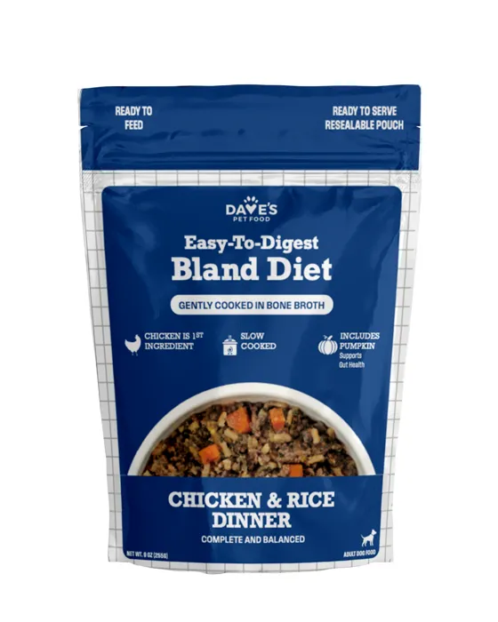 Dave's Bland Diet Chicken and Rice 9 oz pouch front