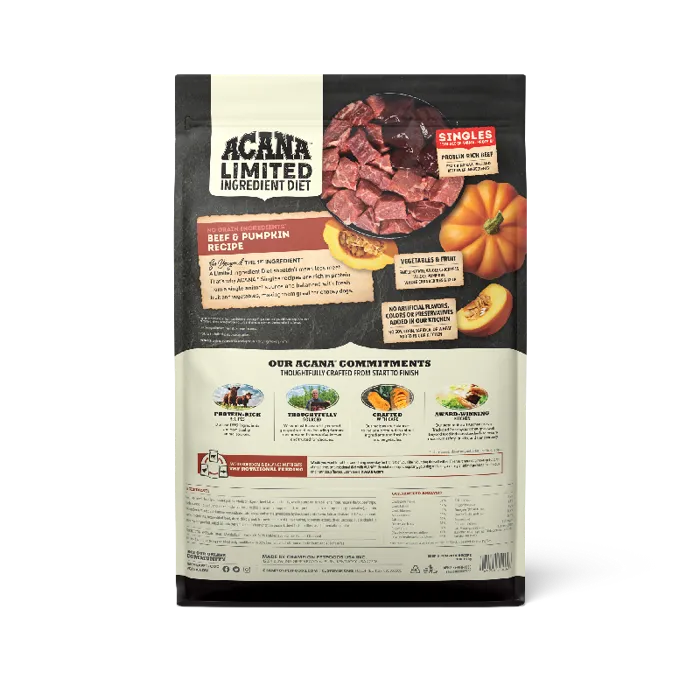 Acana Singles Lid Dry Dog Food Beef Pumpkin 13-lb