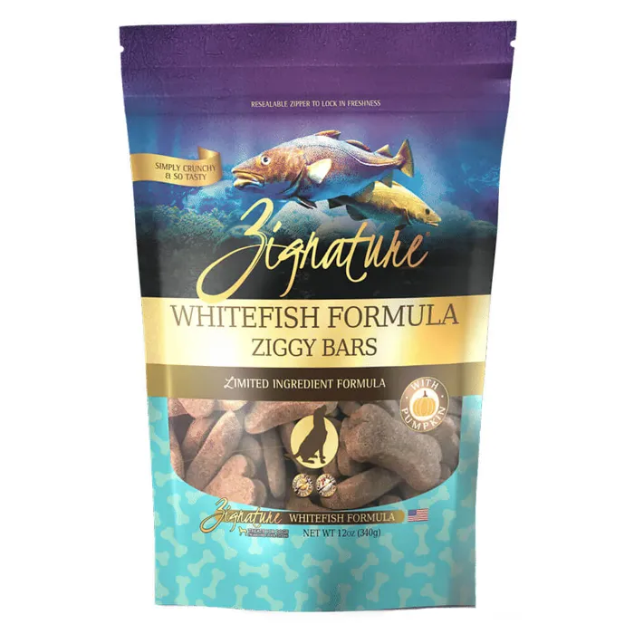 Zignature Treat Ziggy Bar Whitefish 12-oz