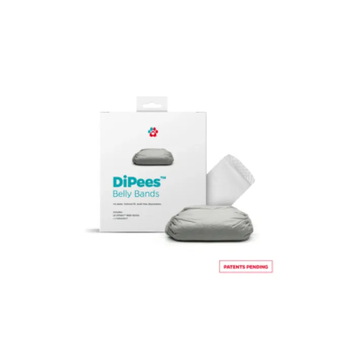 Pet Parents Dipees Disposable Belly Bands Med Gray
