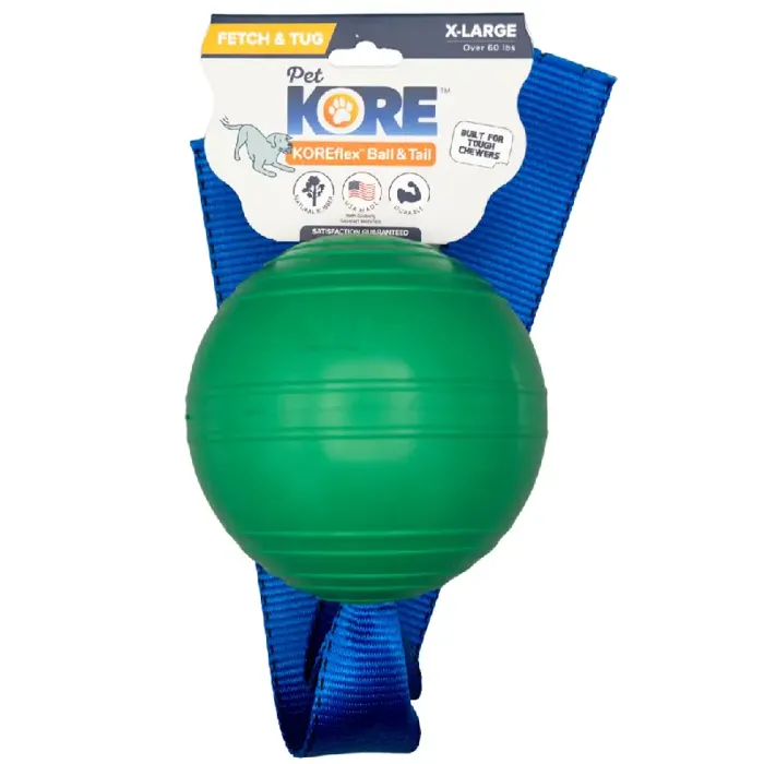 Petkore Koreflex Ball & Tail For Dogs, Green, 4.75